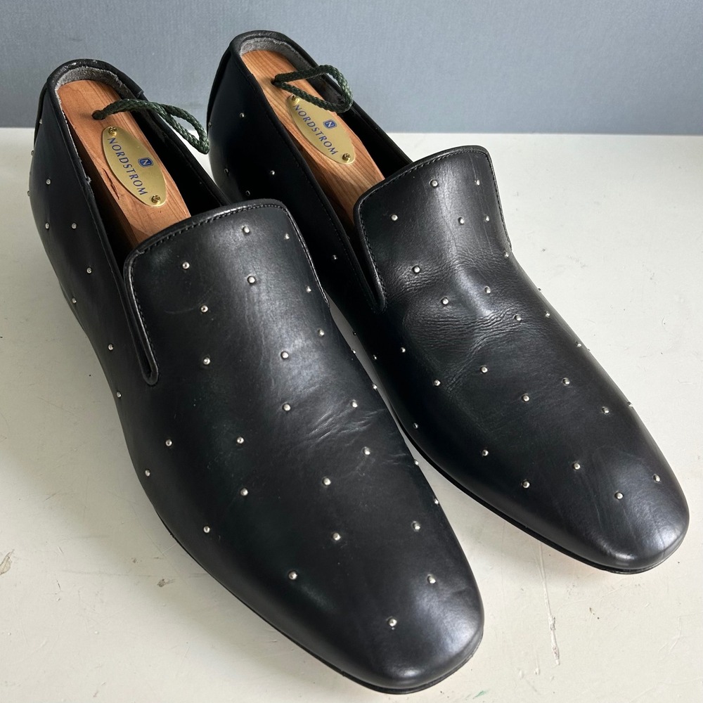 Rag & Bone Studded Leather Loafers Size 38.5 Minimalist Quiet Luxury Emo Italy